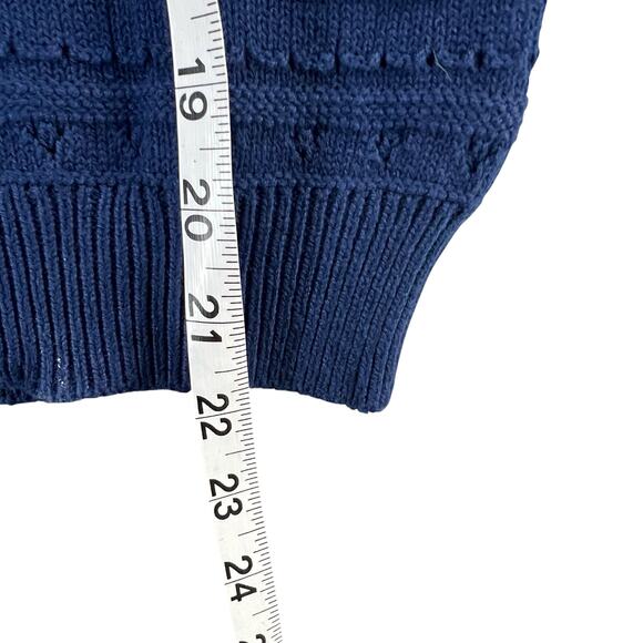 Draper James Annabelle Womens S Navy Blue Puff Sleeve Knitwear Preppy Coastal - Picture 9 of 14